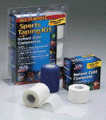Medium Taping Kit- Everything you need for proper sports taping. Includes 2 instant cold compresses, 1 roll pre-tape underwrap, 2 rolls athletic adhesive tape and basic taping guide.