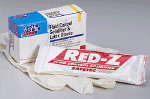Bloodborn Pathogens- Red-Z-10 gm. packet and 2 latex gloves