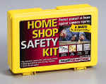 28 piece Home Shop Safety Kit-  Medium sized kit to help protect you during shop activities. Contains eye and ear protection, dust masks, and basic first aid supplies.