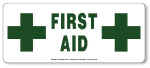 First aid sign, 4" x 9"